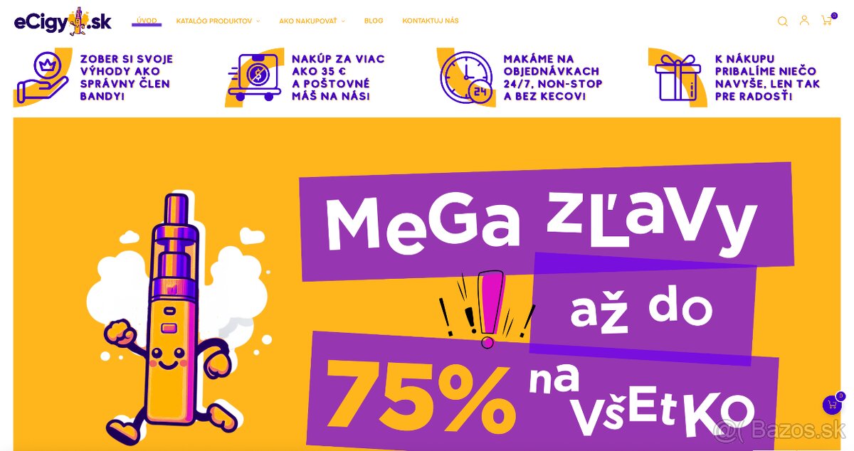 Predám zabehnutý eshop s vape produktami