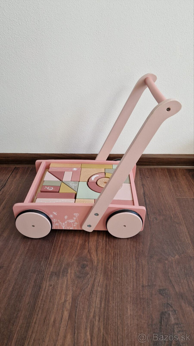 Little Dutch Vozíček s kockami Pink Flowers