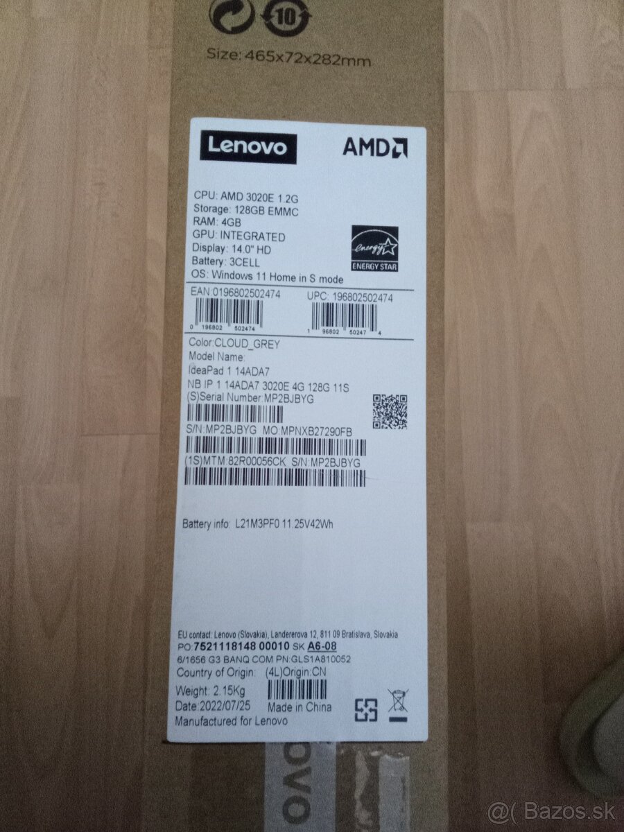LENOVO IdeaPad 1 14ADA7 14" HD AMD 3020e