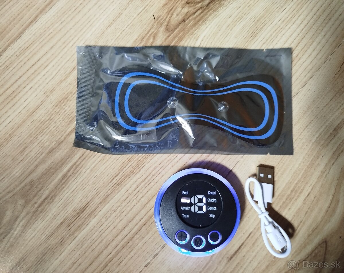 Mini masážny prístroj, 8 režimov, LCD, nový