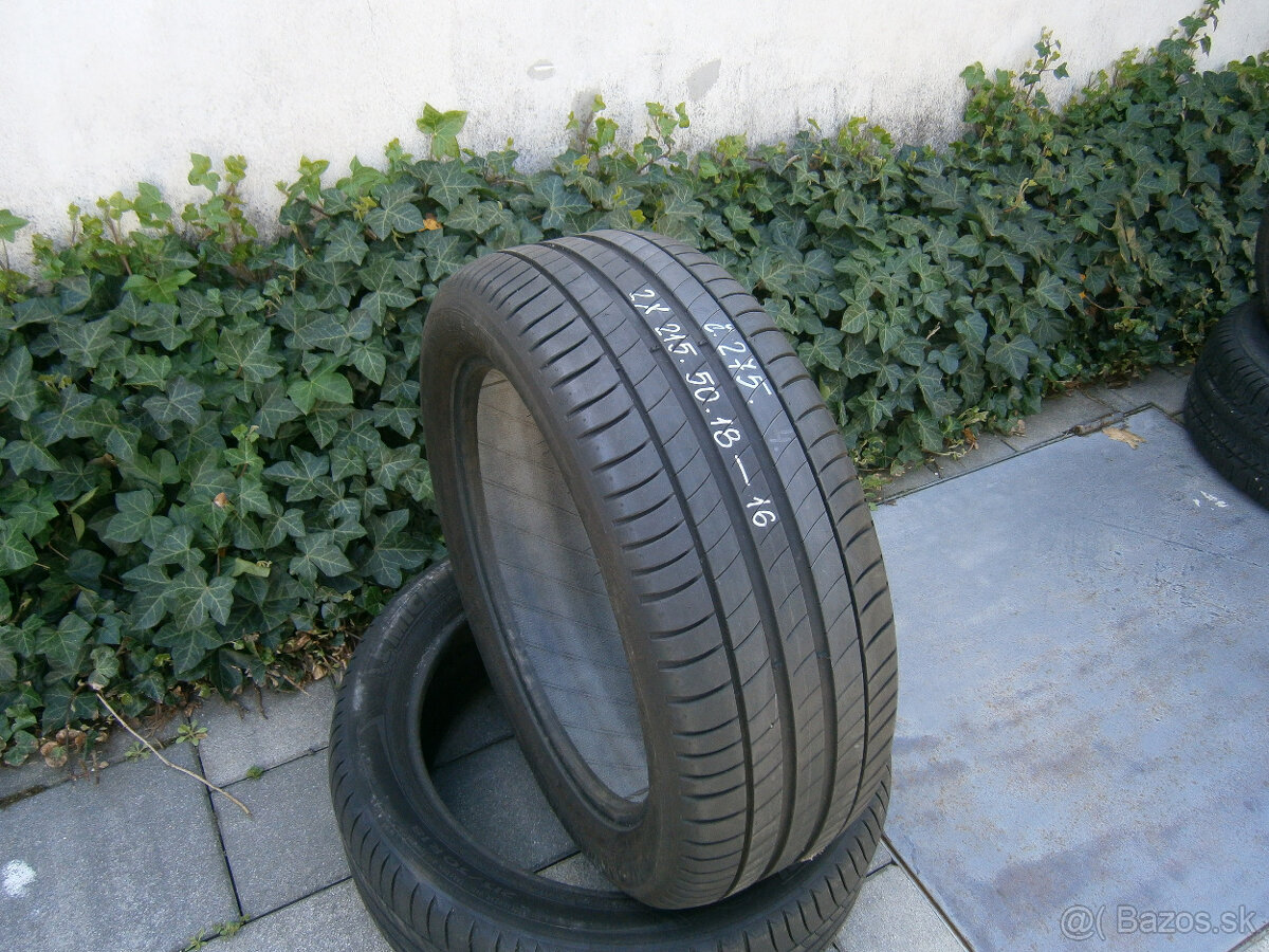 Predám 2x letné pneu Michelin 215/50 R18 92WXL