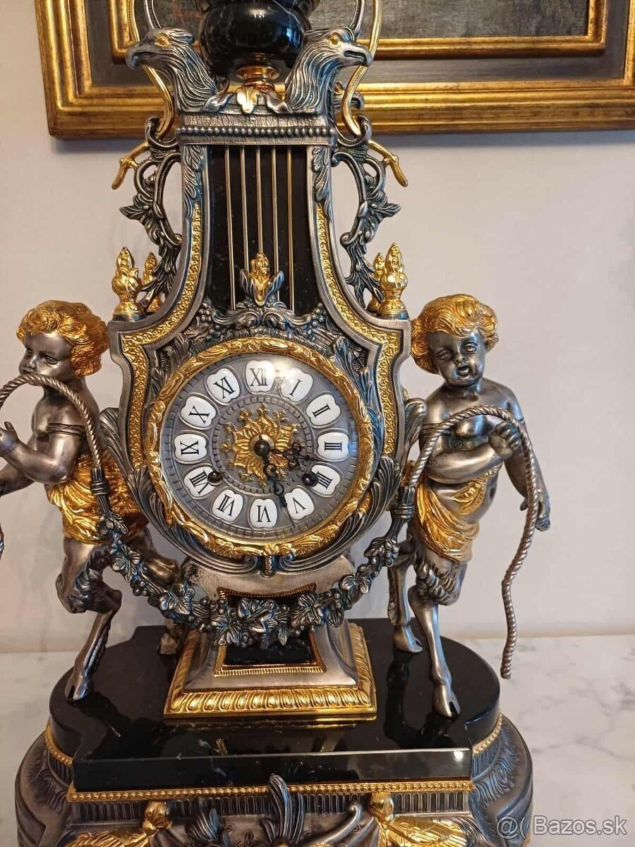 Krbove hodiny Mramor bronz