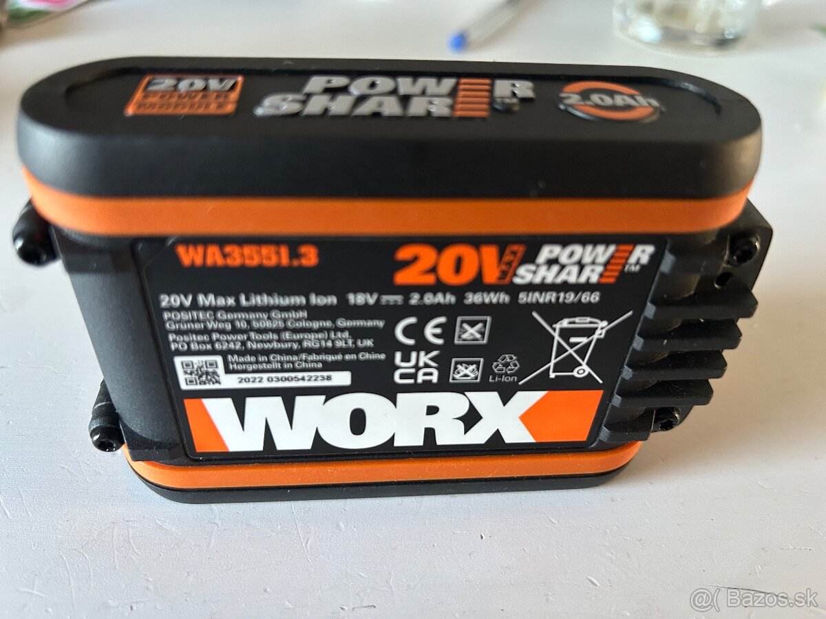 ♦️ Originál batéria WORX Power share 20V Max Lithium