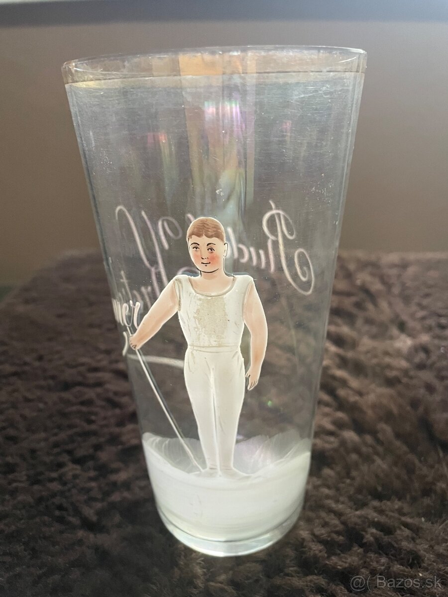 Starožitný maľovaný pohár