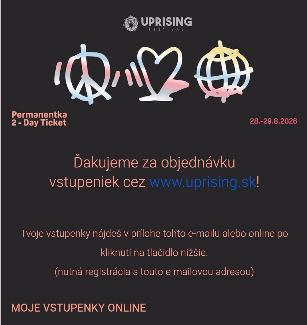 Uprising detský listok - za 20€