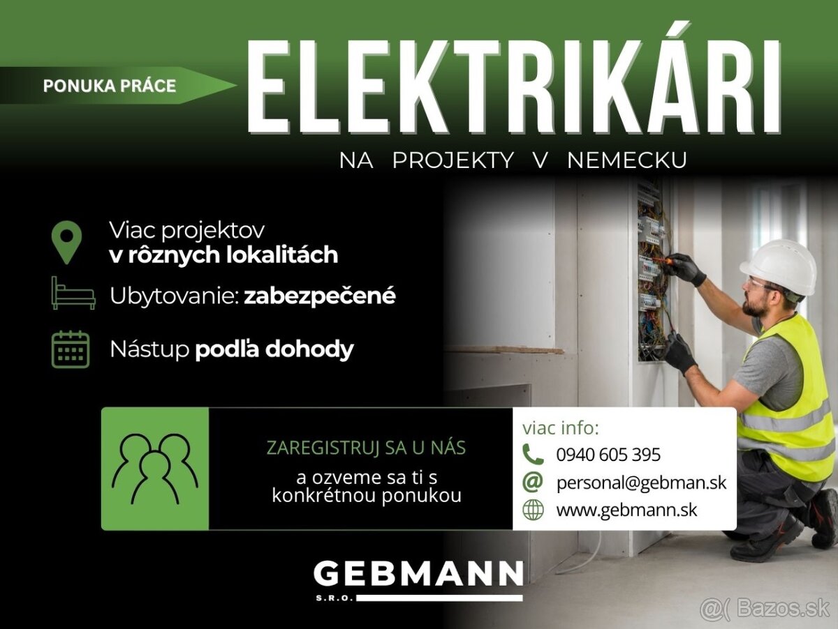 ➡️ Práca v Nemecku | Elektrikár