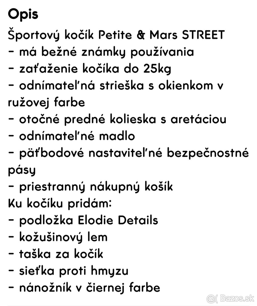 Športový kočík Petite & Mars STREET