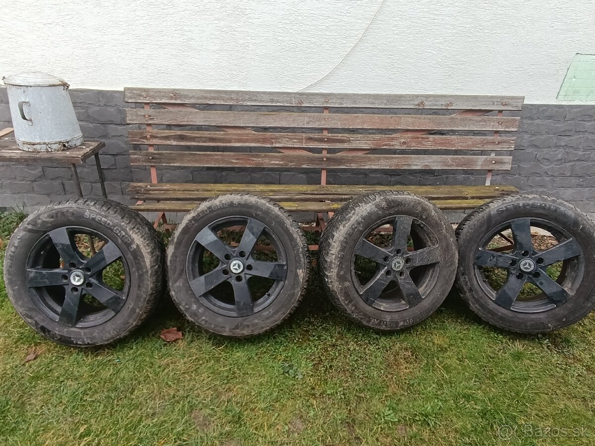 Elektróny Mercedes 5x112 na zimných pneumatikách 215/60R16