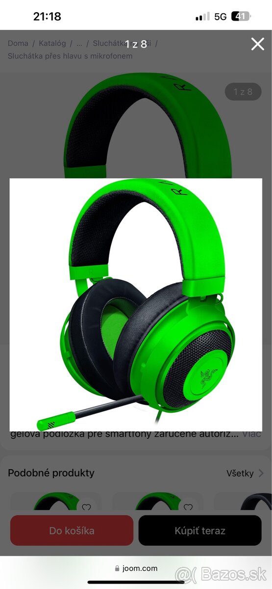 Herné slúchadlá Razer Kraken Pro V2, Green - Oval 7.1