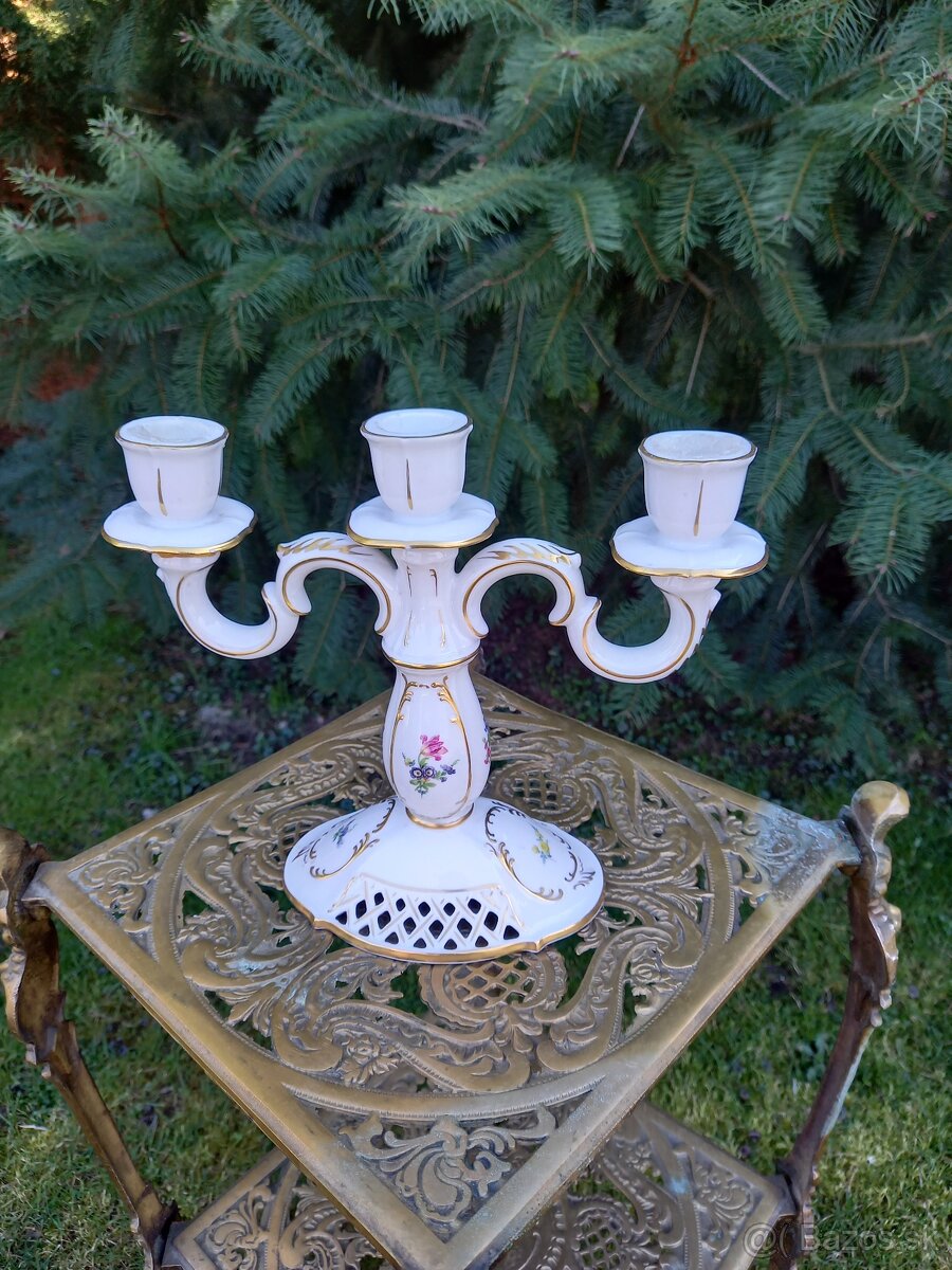 porcelánový svietnik, lepený