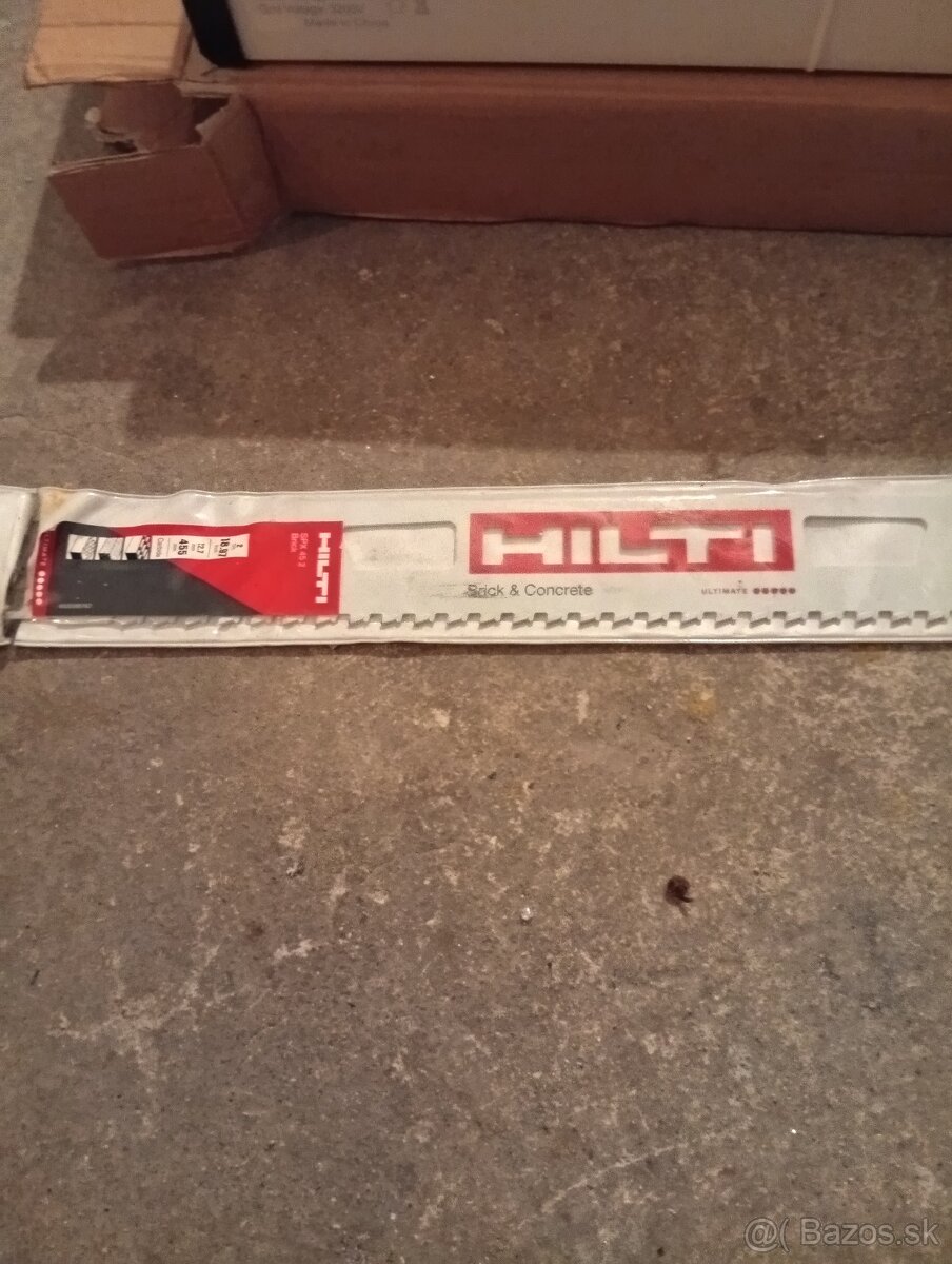 Pílový list hilti nový a brúsne kotuce