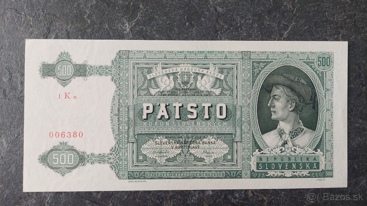 500 Ks 1941, stav N (UNC)