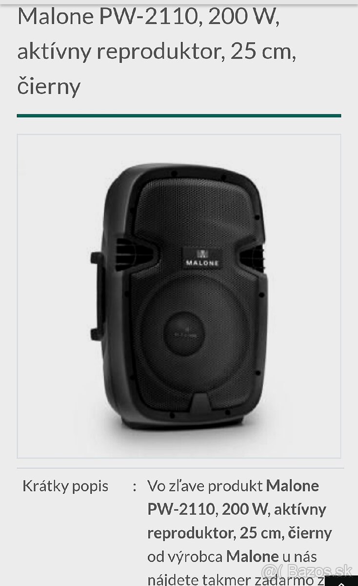 Predam Malone PW 2110 aktivny repro