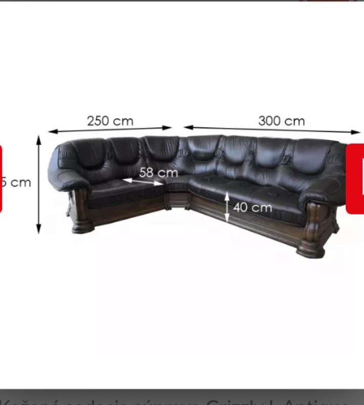 Pravá kožená rohová sedačka