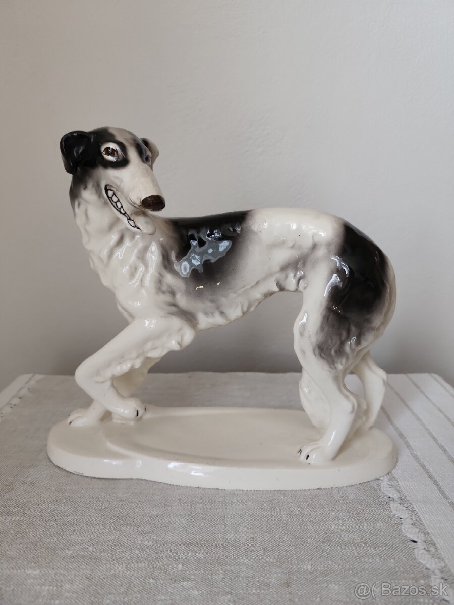 Royal dux chrt pes veľká porcelánová soška rarita