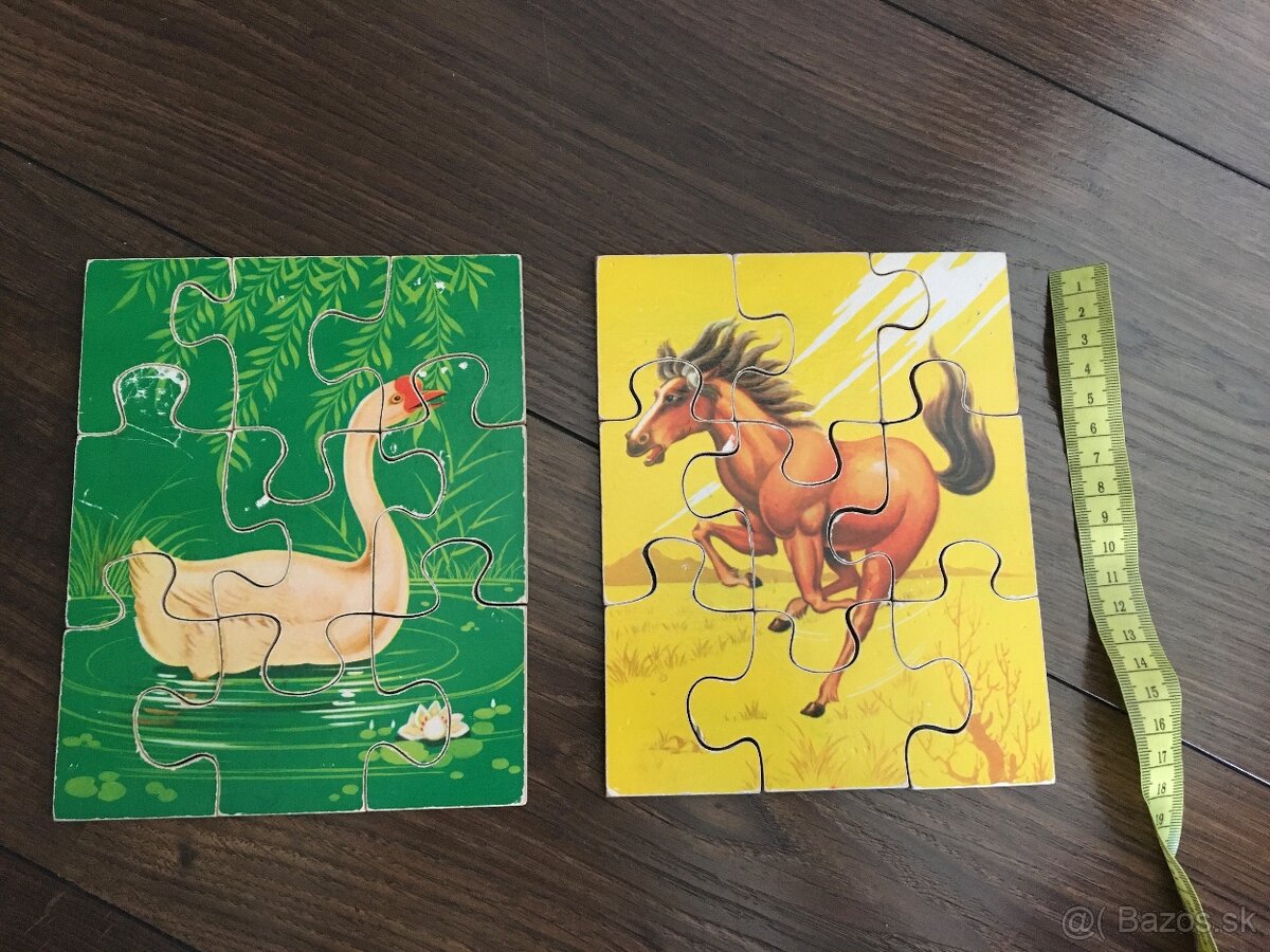 Retro drevené puzzle