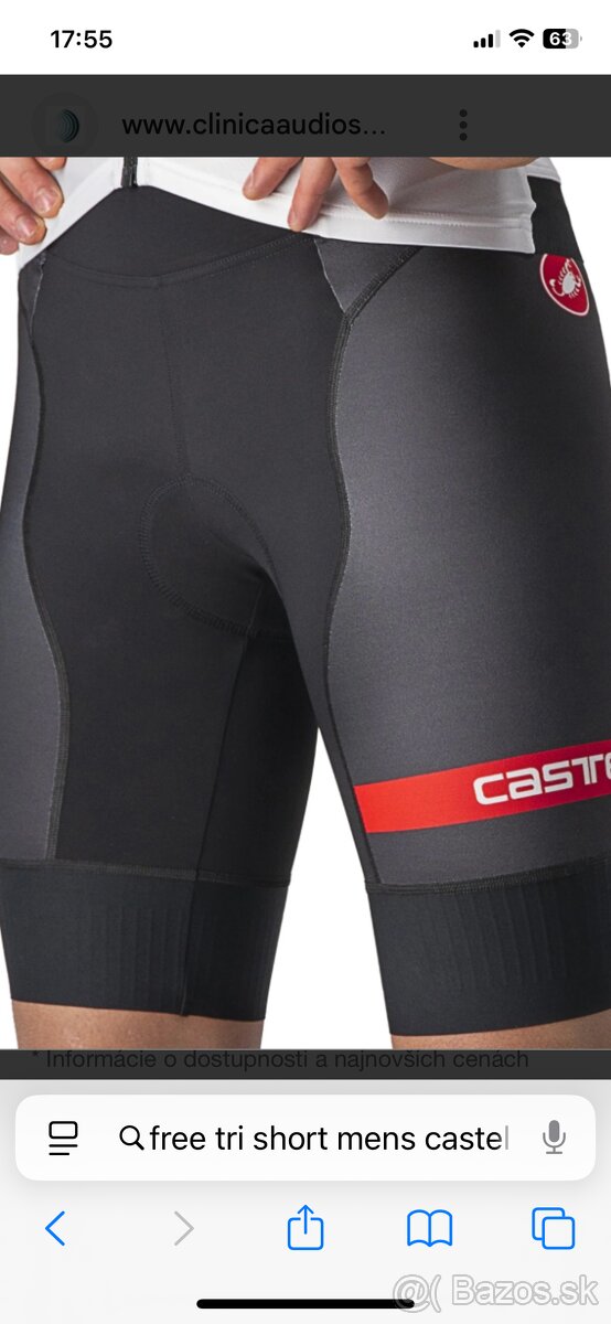Triatlonové šortky Castelli S pánske nové
