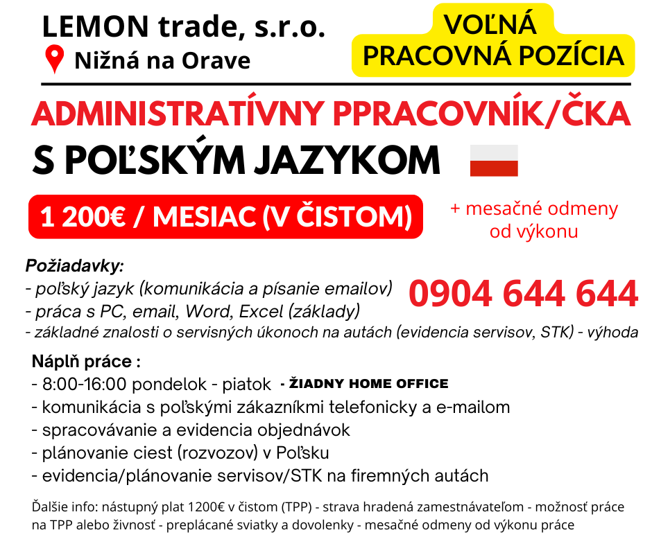 administratívny pracovník s poľským jazykom