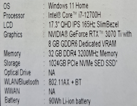 Herny notebook Acer Nitro 5 Intel i7-12700H