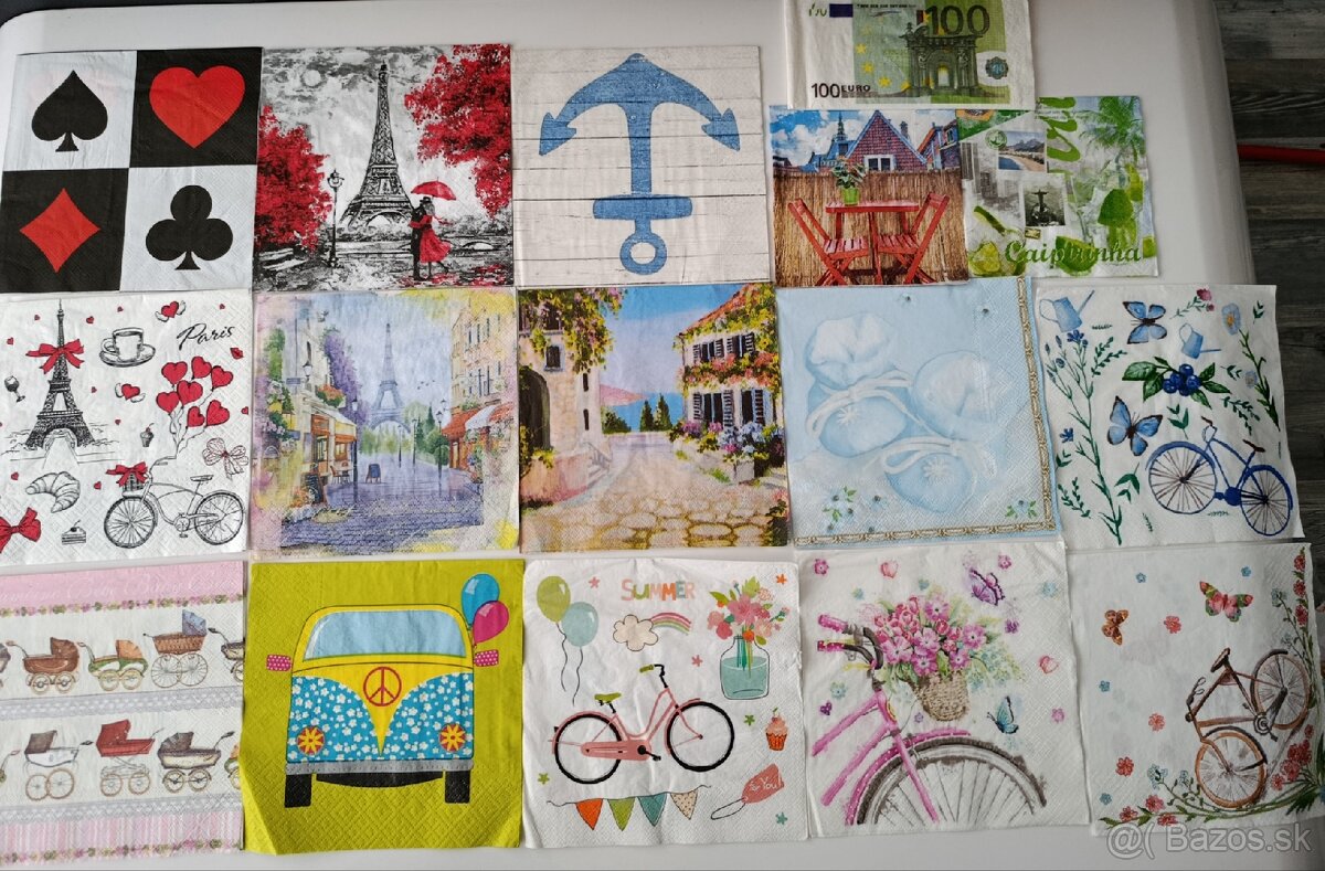 Servítky jedlo a mix 63ks-5€