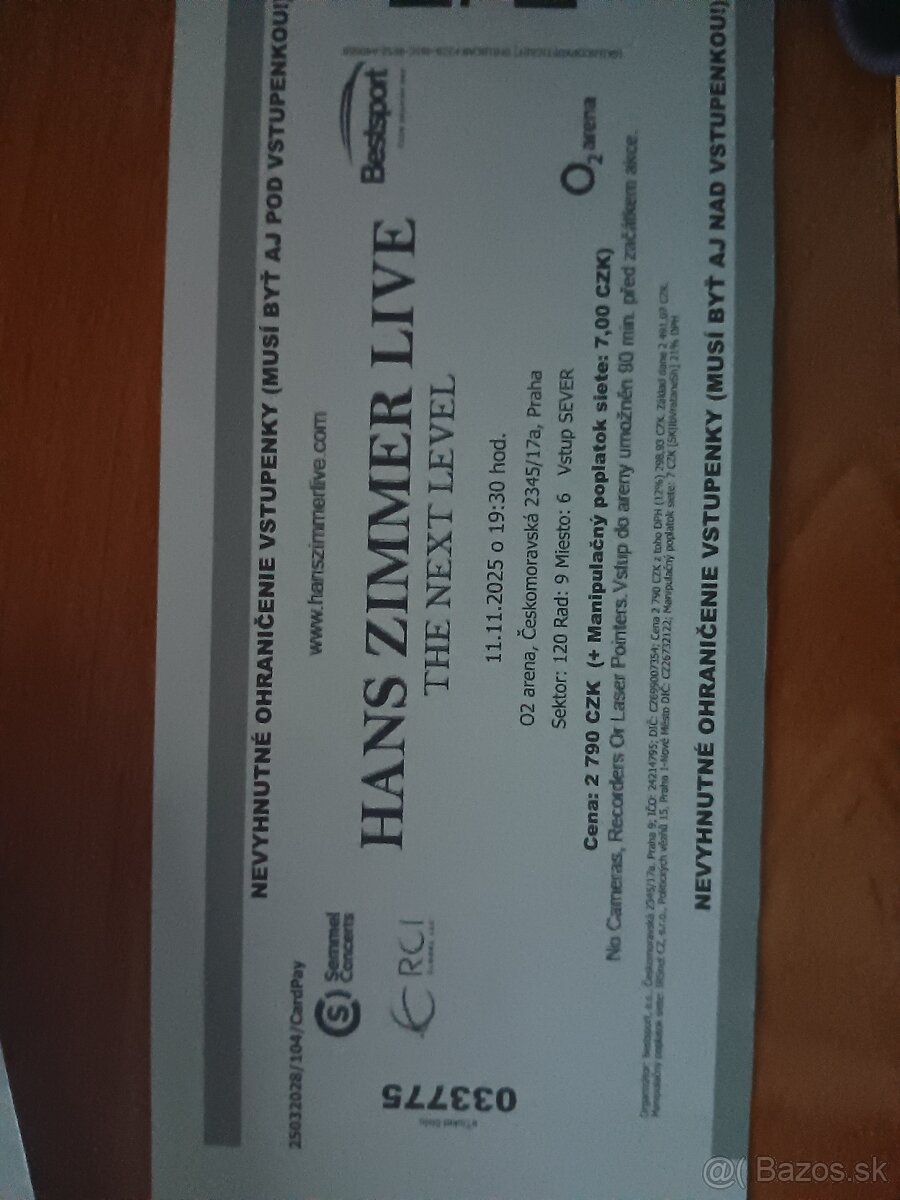 Hans Zimmer Live - Praha 11.11.2025
