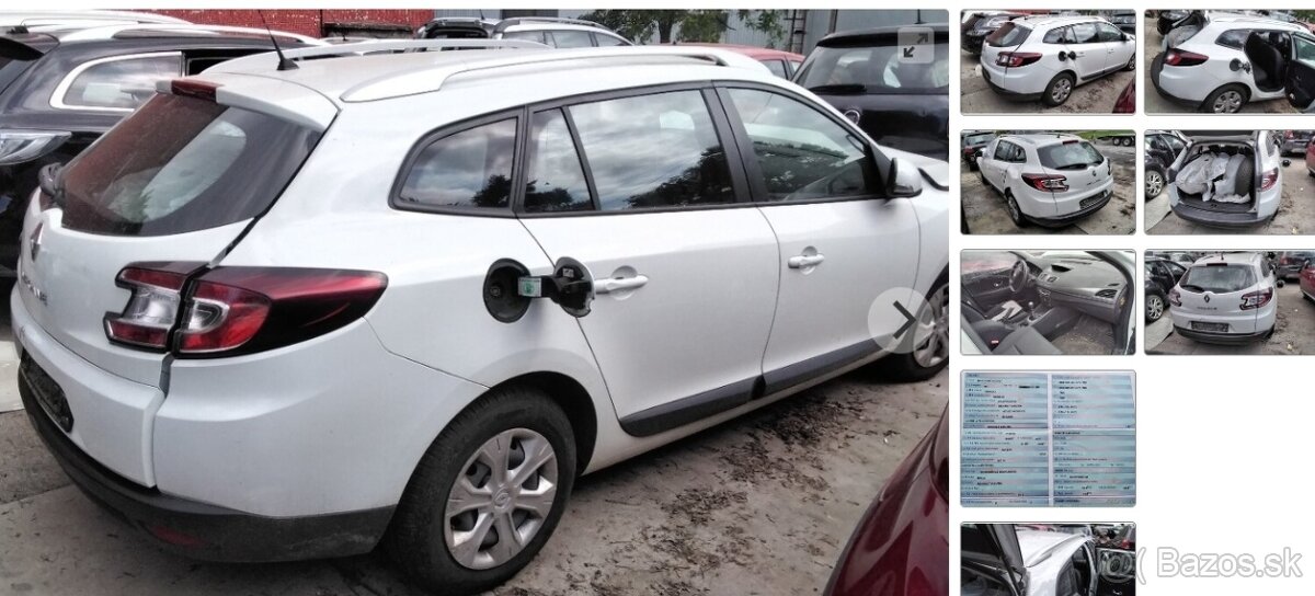 Renault Megane Grandtour III 1.6 2010 predám ZADNÁ ČASŤ AUTA