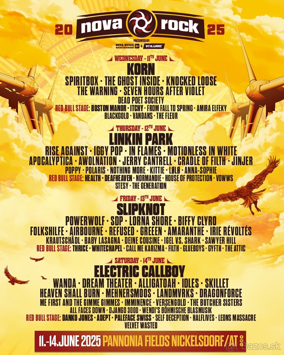 Novarock 2025 4 dňový lístok 2x + Greencamping v cene