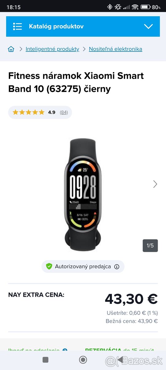 Predám smart hodinky xiaomi smart band 10