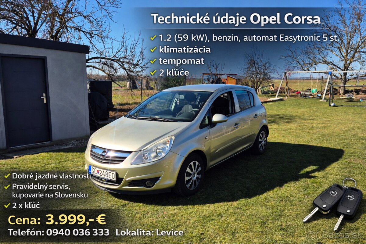 🇩🇪 Opel Corsa , 1.2 benzín, automat ,
