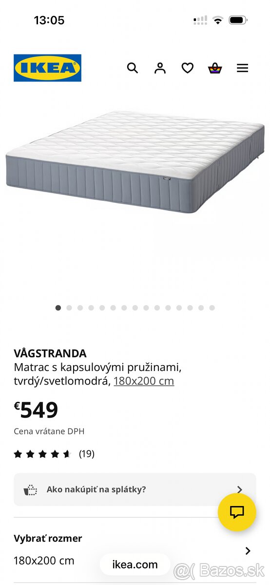 Matrac 180x200 cm IKEA v zaruke