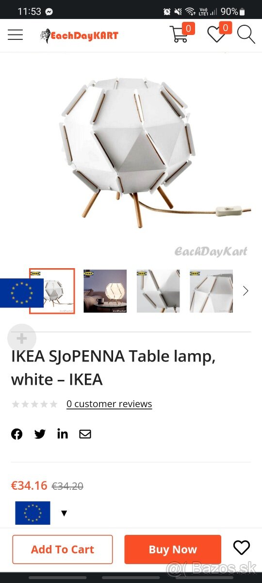 Nočná lampa z Ikea