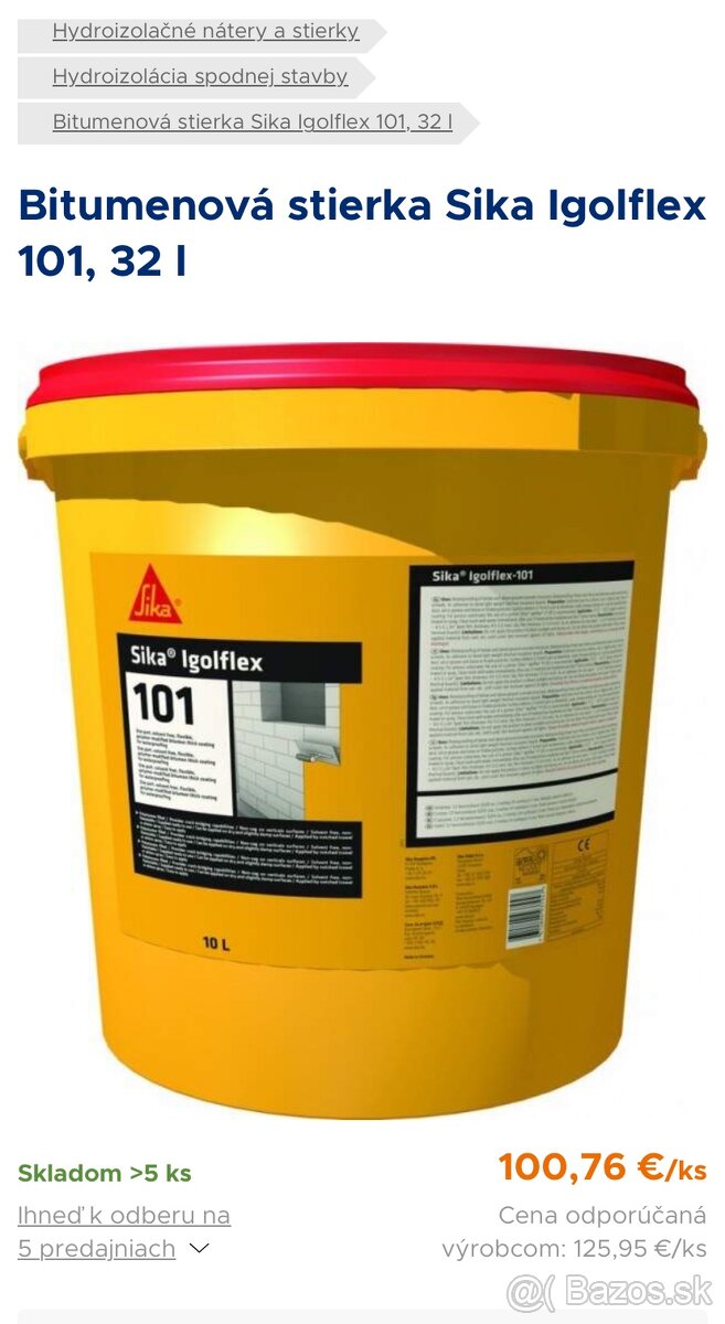 Hydroizolácia SIKA Igolflex 101 - 32l