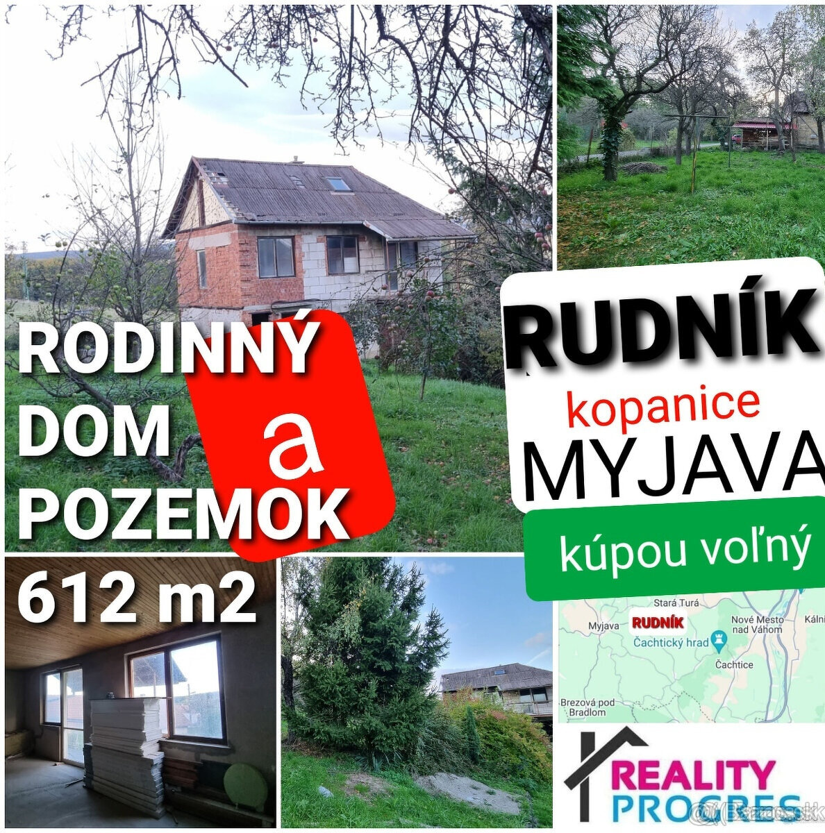 ROZOSTAVANÝ DOMČEK a POZEMOK 612m2 RUDNÍK KOPANICE - MYJAVA