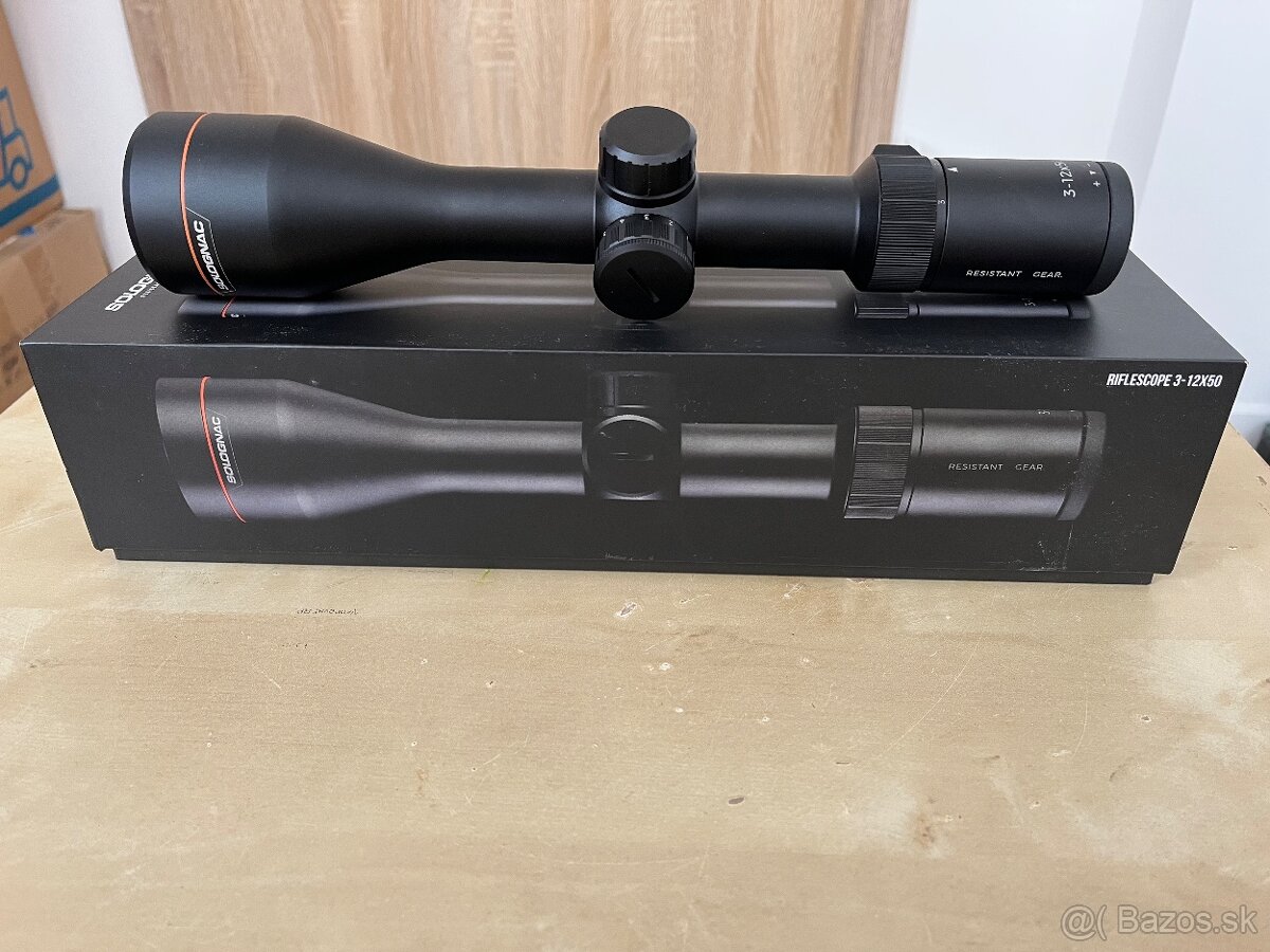 Puskohlad 3-12x50 cerveny bod Solognac Decathlon