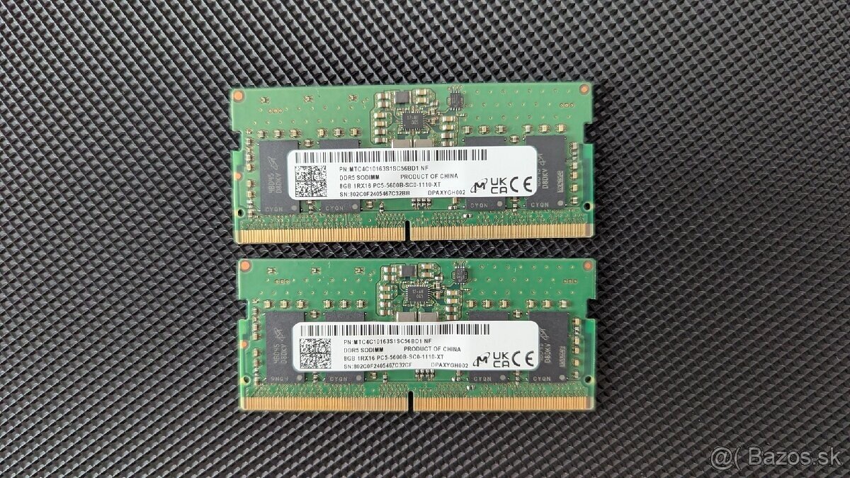 8GB + 8GB DDR 5 RAM SO-DIMM 5600Mhz