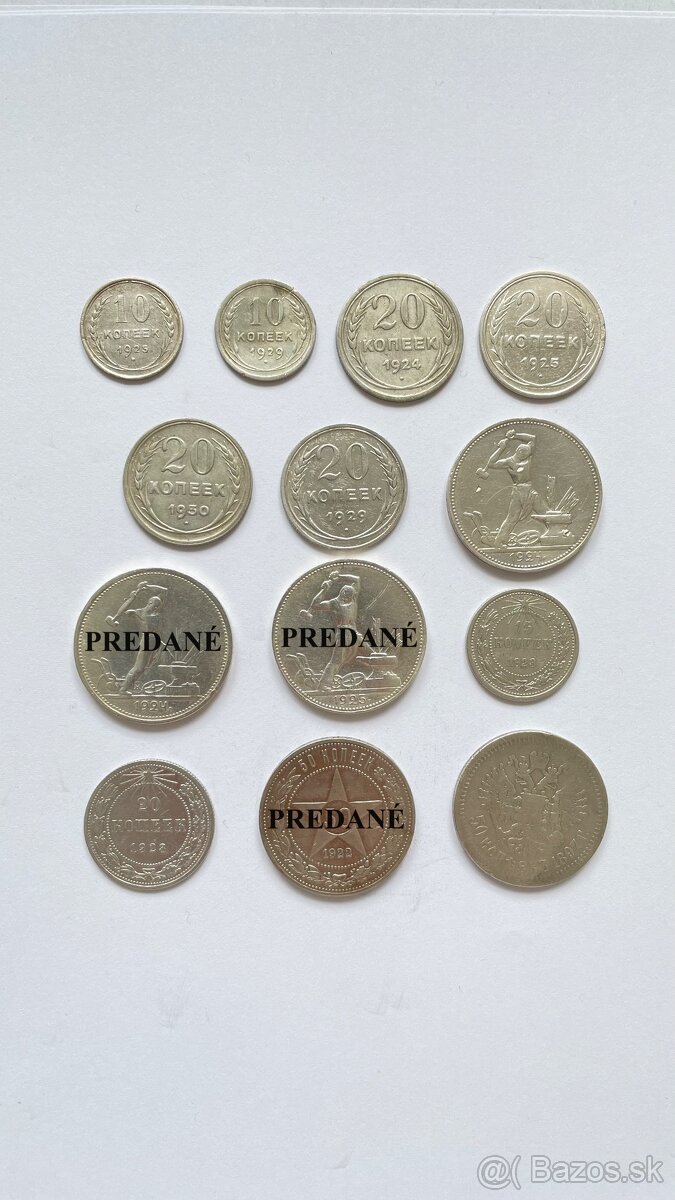Strieborné ruské mince