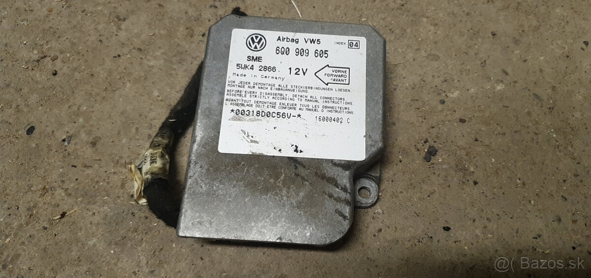 riadiaca jednotka airbagu s káblom a konektorom, VW, škoda