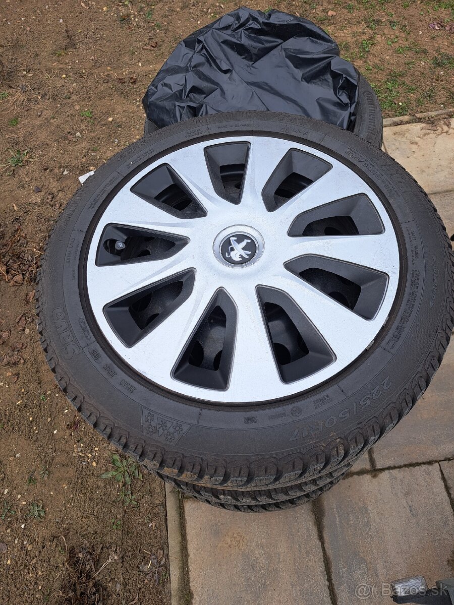 Disky peugeot 17 tky s puklicami 225 50 17 a snímačmi TPMS