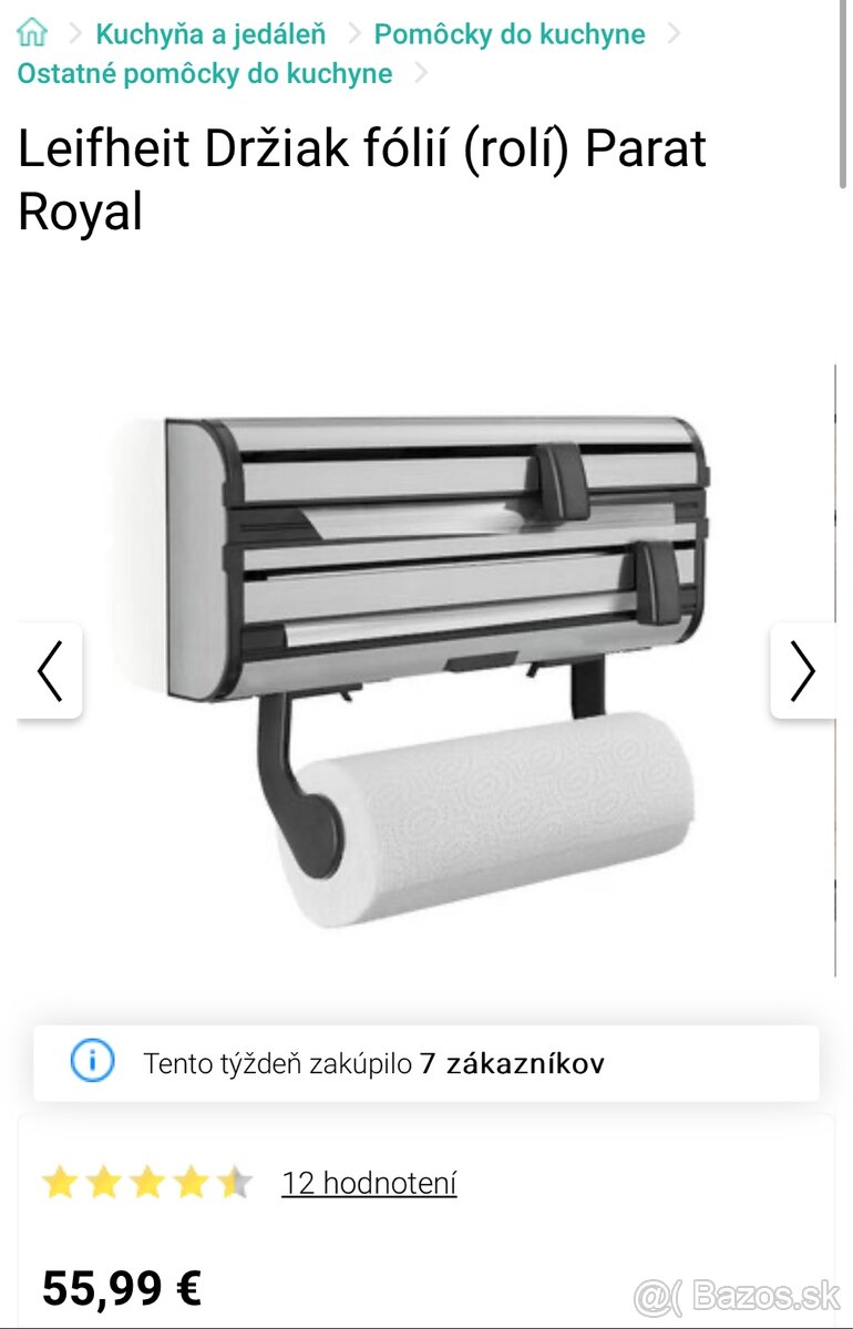 ☆ Leifheit Parat Royal - drziak folii a papiera. Povodne 56€