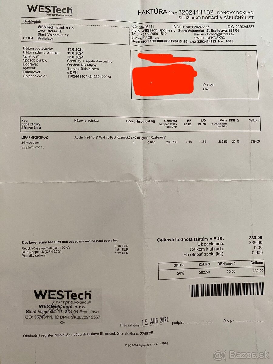Apple iPad 10.2" WI-Fi 64GB