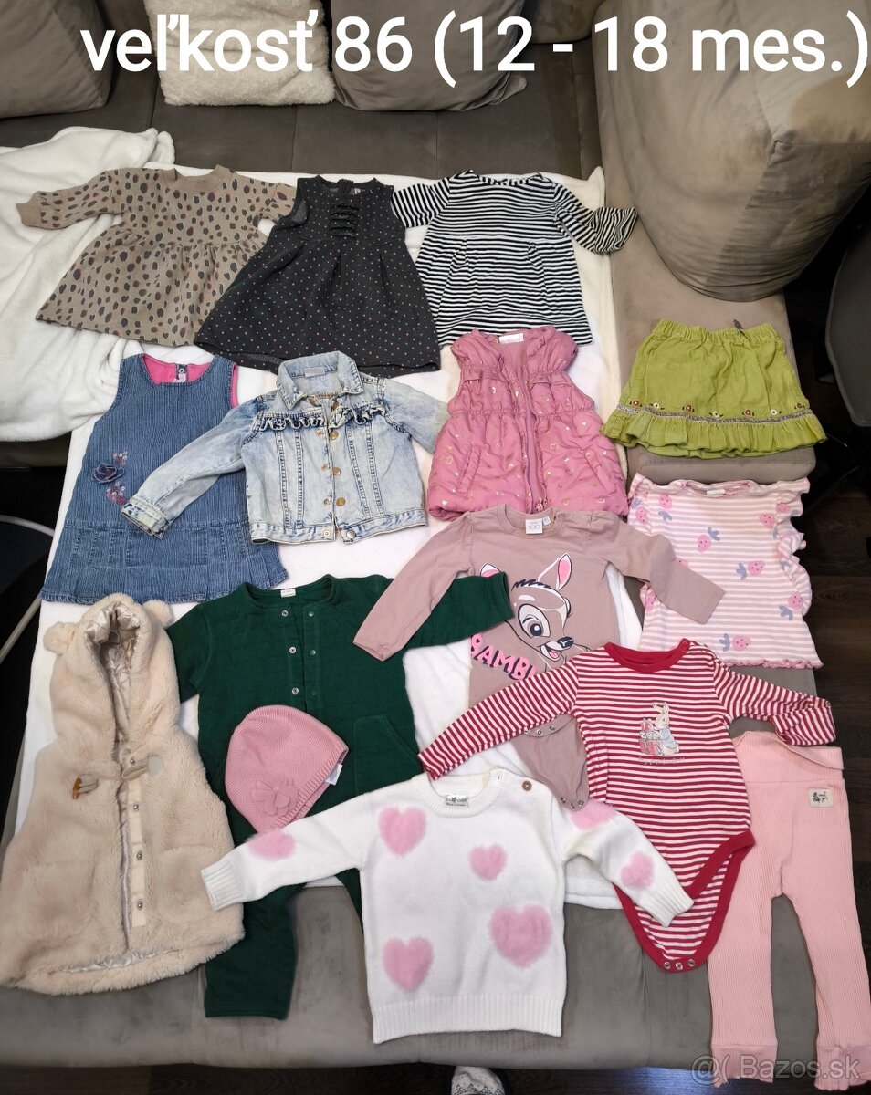 Darujem dievčenské oblečenie veľ. 86