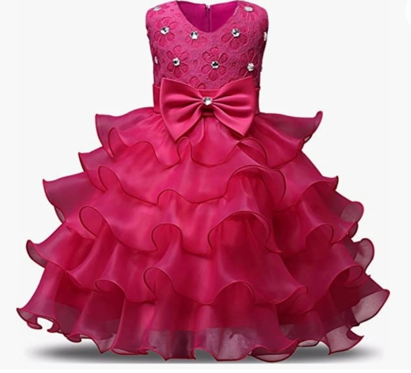 Ružové  spoločenské dievčenské šaty s volanmi veľ 90