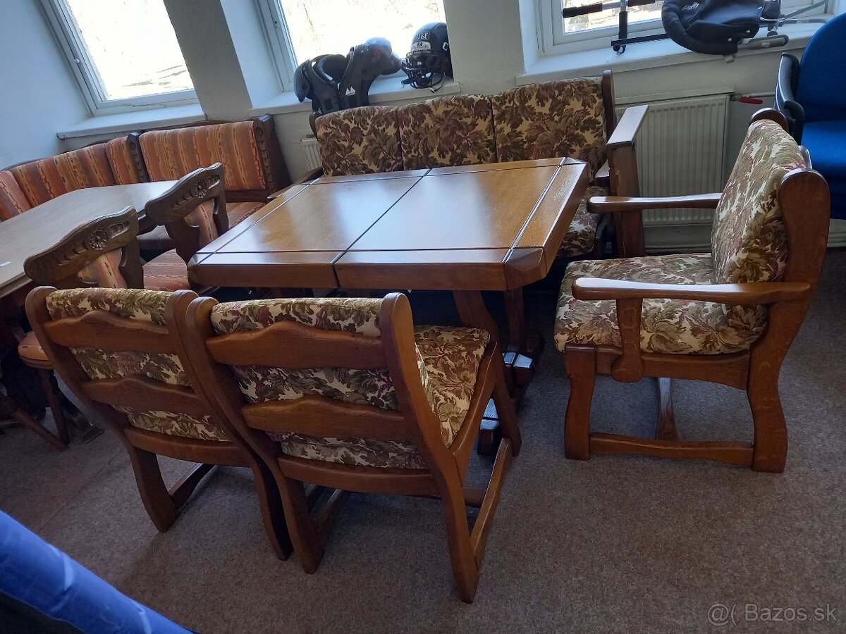 Rustikalna lavica + rozkladací stôl