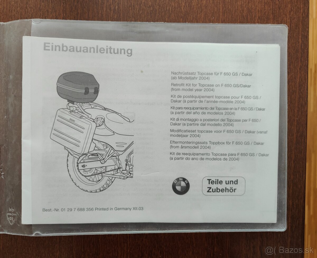BMW GS 650 návody a papiere