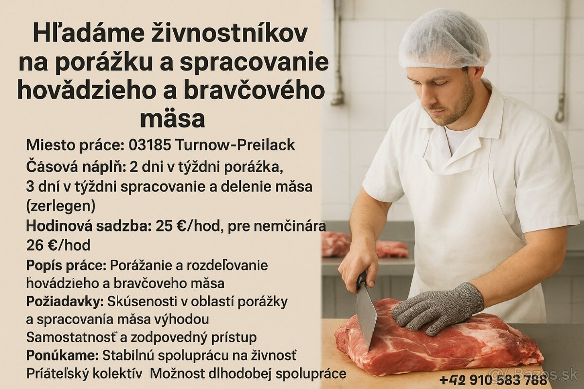 Hľadáme mäsiarov do Nemecka