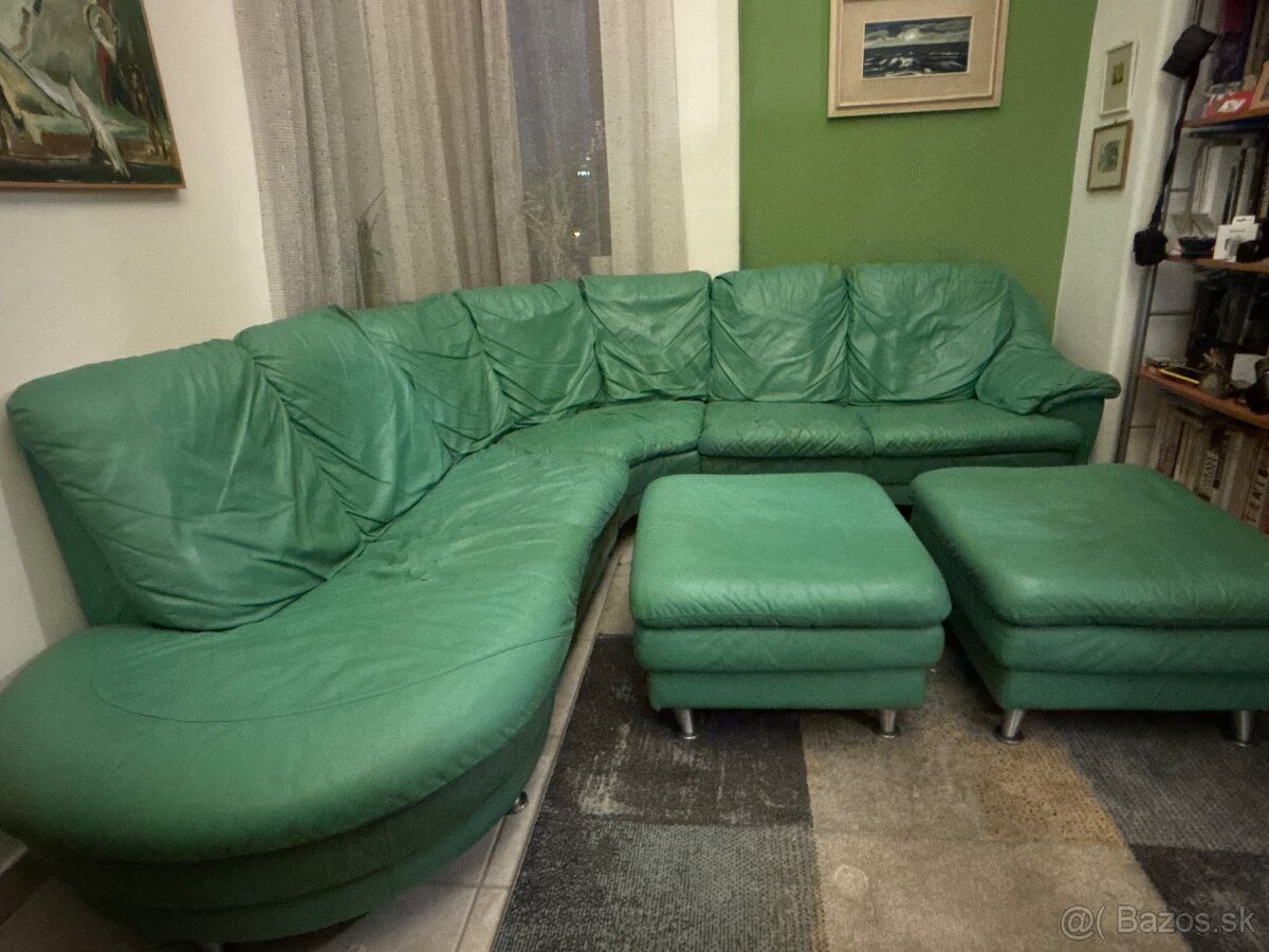 Kožená rohová sedačka