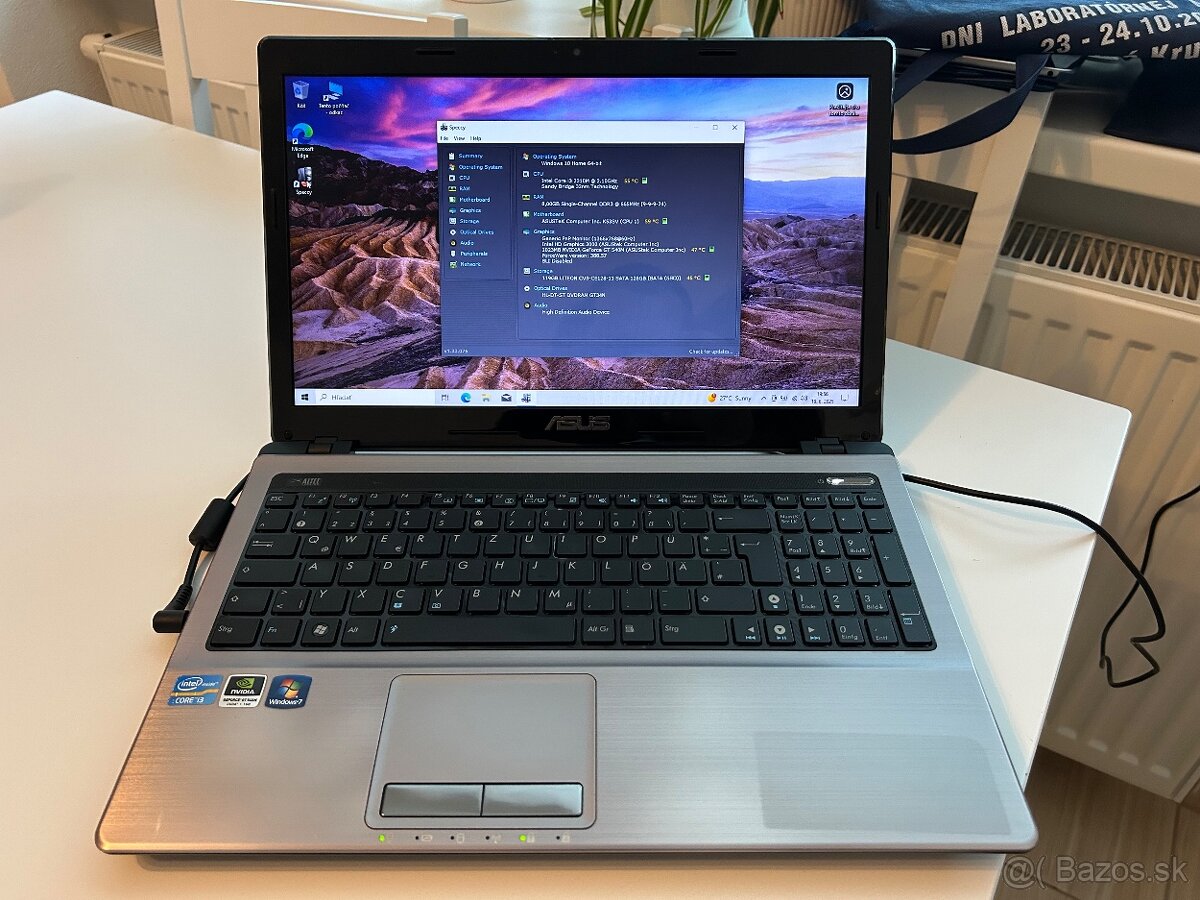 Asus A53-15,6"HD/Intel i3/8gb ram/128gb ssd/Nvidia GT 540m