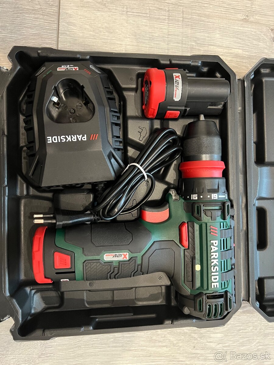Akumulatorová vŕtačka Parkside 12V s príslušenstvom