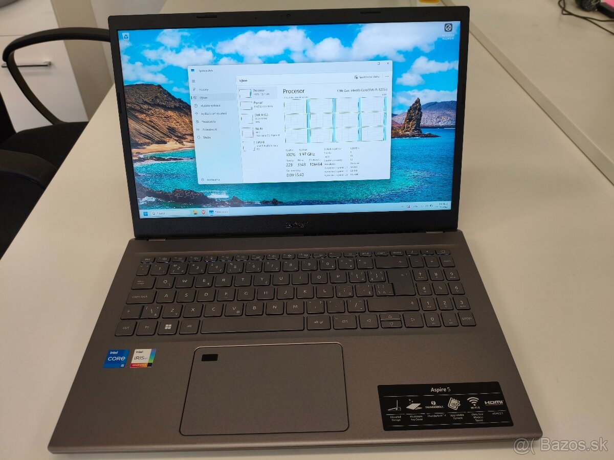 Acer Aspire 5 - Intel i5, RAM 24GB, displej 2k, nova baterka