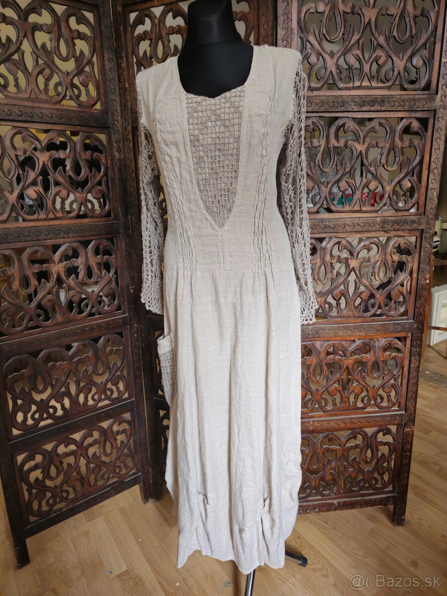 Ľanové originálne šaty